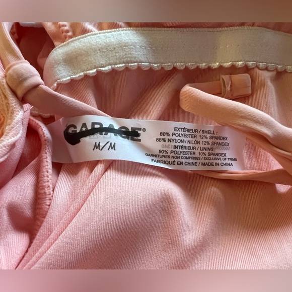 Garage denim ribbed one piece swimsuit in peach. Size M NWOT! - Picture 8 of 9